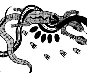 'Goanna and Snake' Print by Timani Nairana