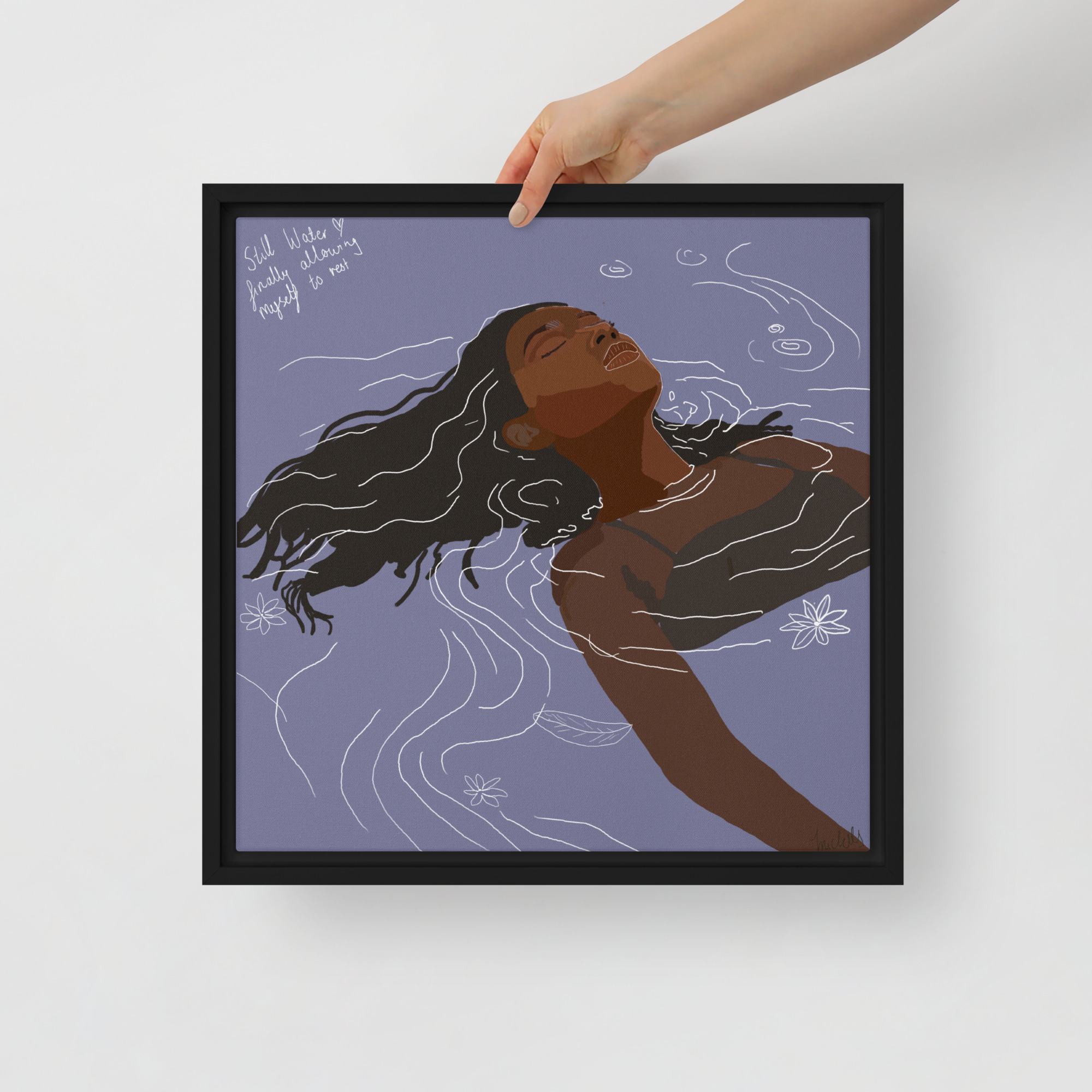 Still Water - Framed printed canvas by Timani Nairana