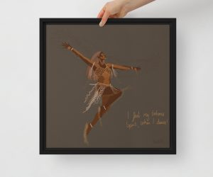 Spirit in Motion - Framed printed canvas by Timani Nairana