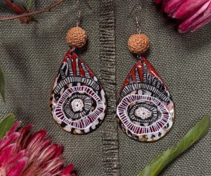 Hand painted earrings (47) by Jackie Wirramanda