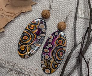Hand painted earrings (43) by Jackie Wirramanda