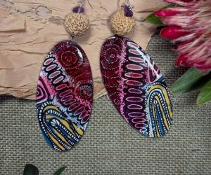 Hand painted earrings (51) by Jackie Wirramanda