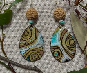 Hand painted earrings (44) by Jackie Wirramanda