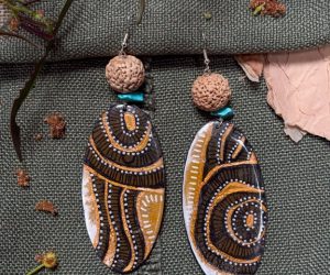 Hand painted earrings (42) by Jackie Wirramanda