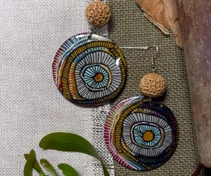 Hand painted earrings (46) by Jackie Wirramanda