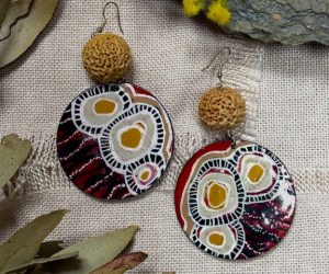 Hand painted earrings (48) by Jackie Wirramanda